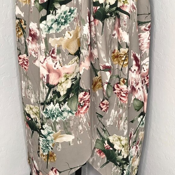 City Chic Elegant Floral Rose Faux Wrap Dress M 18 - Picture 6 of 11